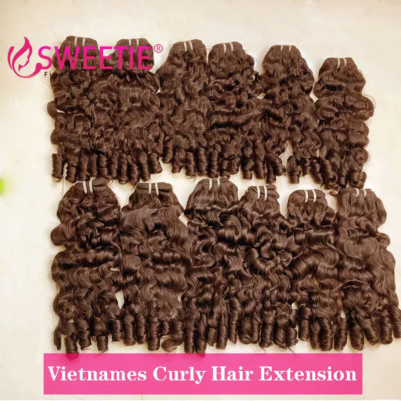 Chocolate Brown Burmese Curly Hair Bundles 12A Highlight Cambodian Curly Human Hair Extensions Vietnamese Remy Hair Bundles