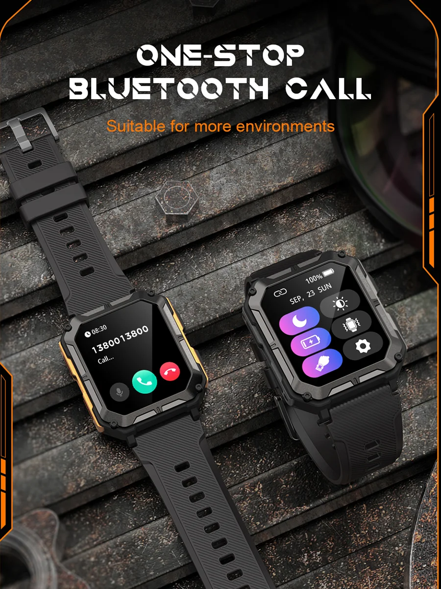 LEMFO C20Pro Sport Smartwatch Men Bluetooth Call IP68 Waterproof Health Test Sports Mode Smart Watch For Men Long Standby 1.83