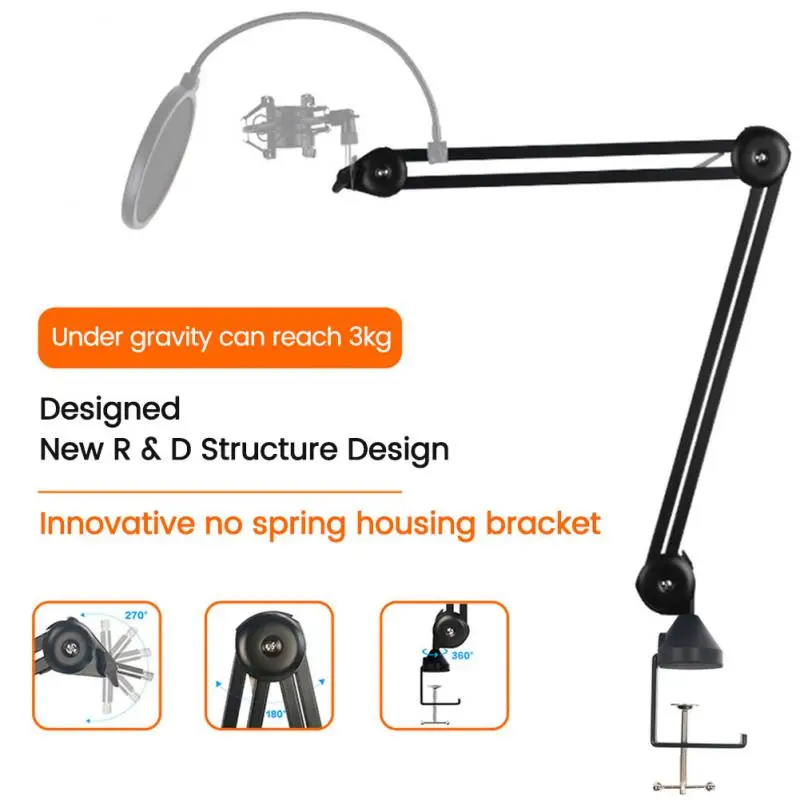 Recording Microphone Bracket For Live Broadcast Scavenging Microphone Bracket With Microphone Clamp Mounting Clip - ANKUX Tech Co., Ltd