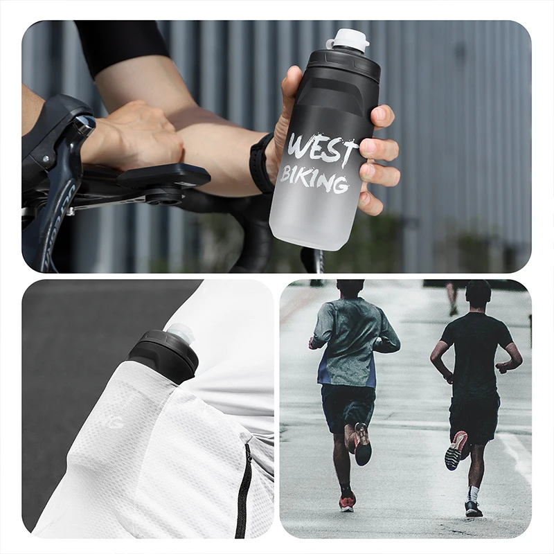 WEST BIKING Cycling Water Bottle 620/750ml For Outdoor Running Climbing Sports Squeeze Mug Cycling Kettle Portable Bicycle Cup water bottle,bicycle water bottle,sports bottle