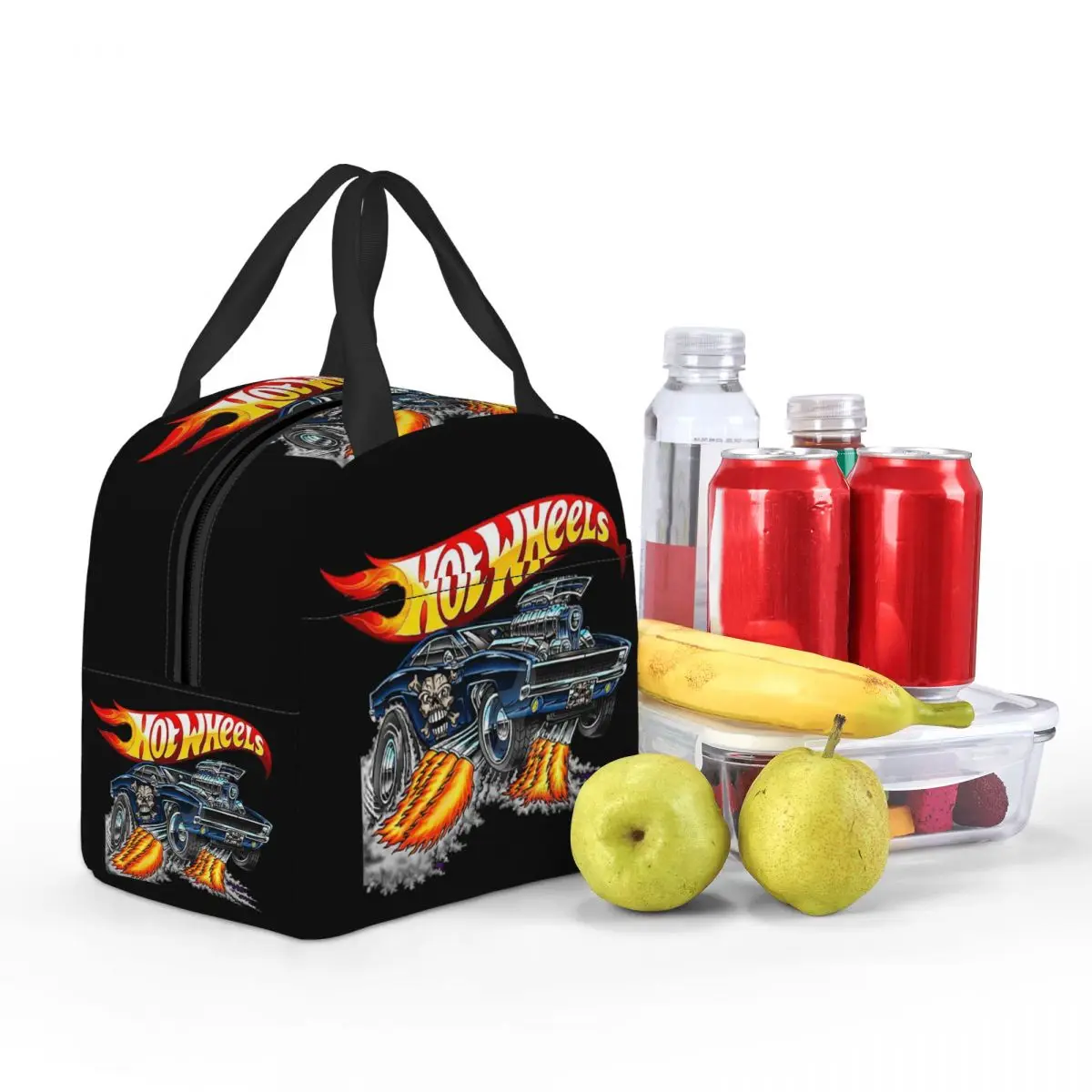 Custom Sport Car Hot Wheels Acceleracers Insulated Lunch Bag for Women Waterproof Cartoon Car Thermal Cooler Lunch Tote School 6