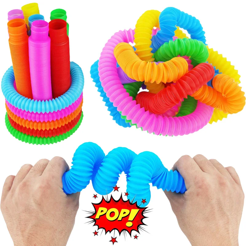 

Fidget Toys Plastic Pop Tube Coil Children'S Creative Magical ToysCircle Funny Toys Early Development Educational Folding Toy