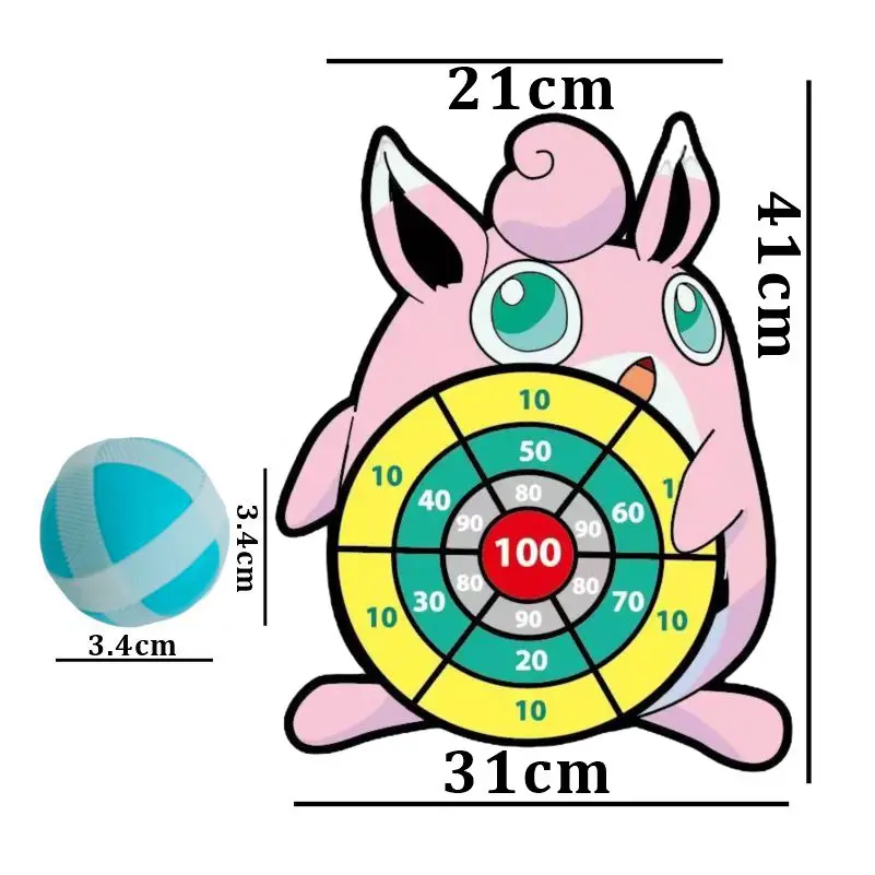 Pokemon Children Cartoon Pikachu Squirtle Dart Board Sticky Ball Family Sports Game Interactive Educational Toy Birthday Gift