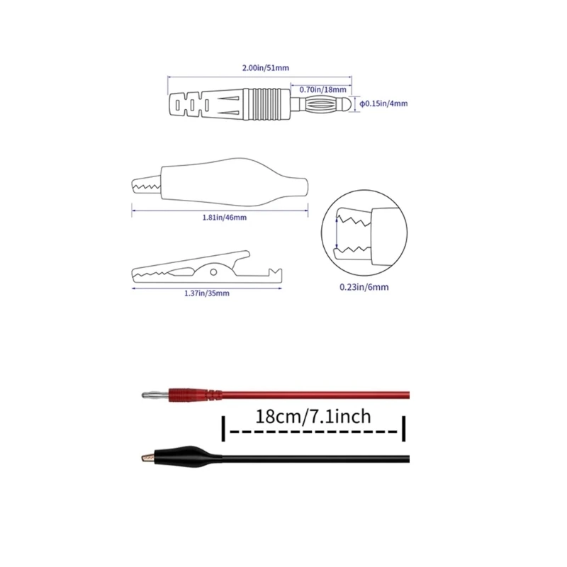 Oscilloscope Accessory SMA Male Coaxials Cable to 4mm Banana Alligators Clip