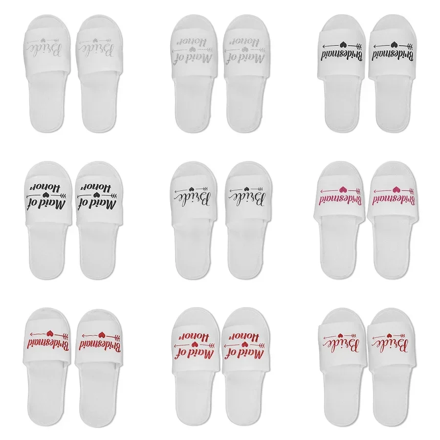 

Bride Shower Team Bride Slippers Wedding Decoration Bridesmaid Hen Party Spa Soft Slippers Ladies Bachelorette Party Supplies