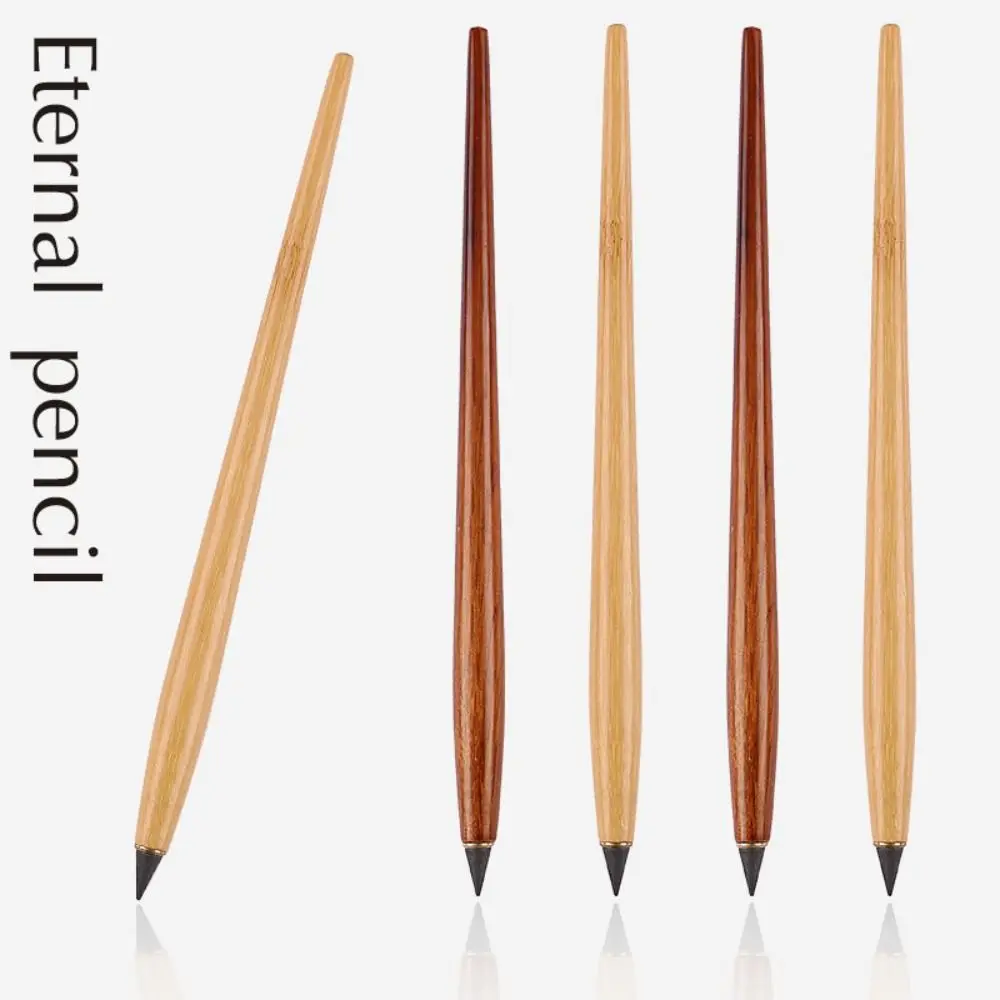 1pc Wooden Unlimited Writing Pencil New Technology No Ink Eternal Pencils Signature Pen Stationery Learning Office Supplies - 2