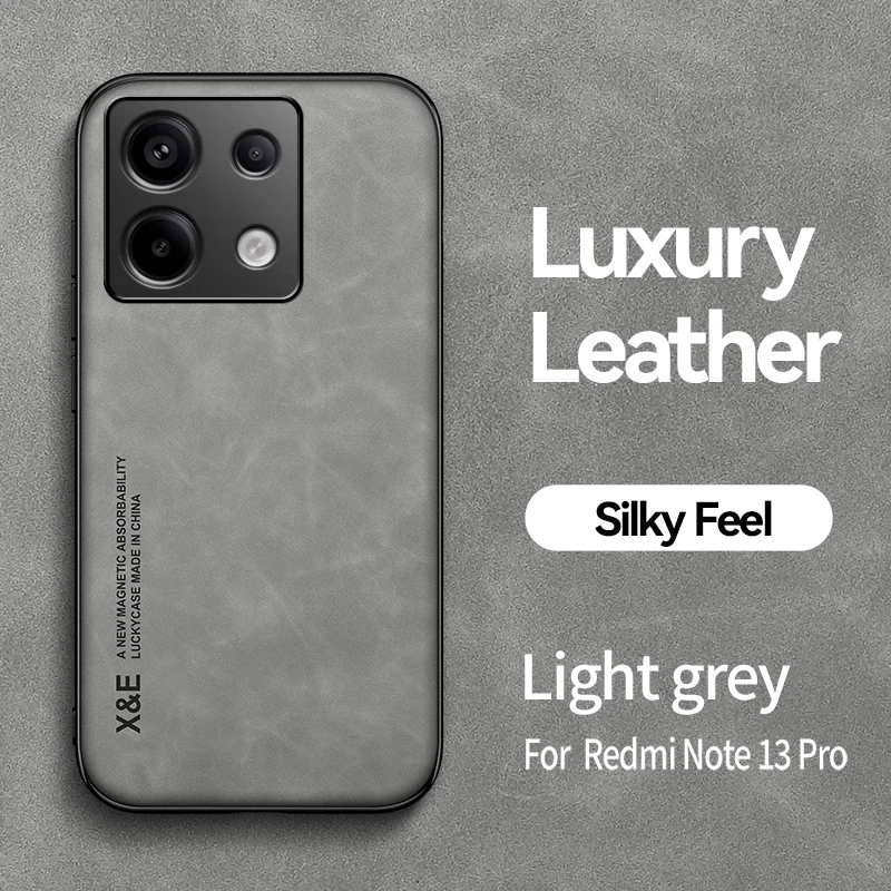 thumbnail image 1 of Sheepskin Leather Case For Xiaomi Redmi Note 13 Pro Plus 12S 12 Turbo 12 11 11T 10 9 Pro Plus 10S 9S 8 Shockproof Bumper Case, 1 of 5