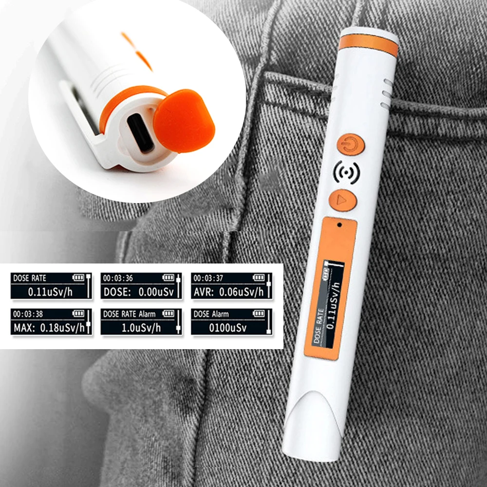 Pen Type Geiger counter Nuclear Radiation Detector X-ray Beta Gamma Detector Geiger Counter Dosimeter Sound Light Alarm