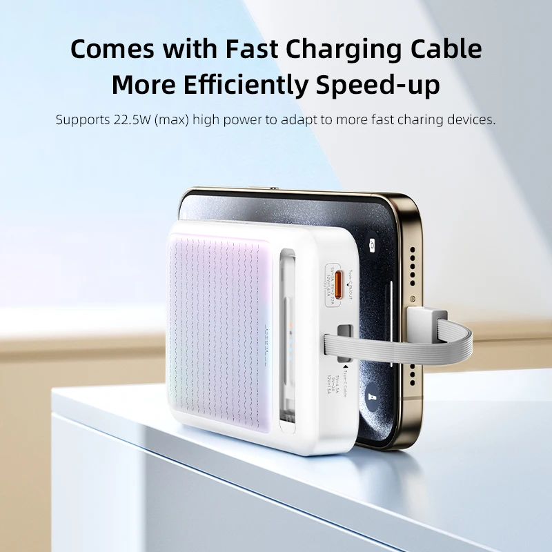 Vyvylabs Portable Power Bank Magnetic Travel Charger Stand 10000mAh 20W Fast Charging Mini Wireless Charging Station 4
