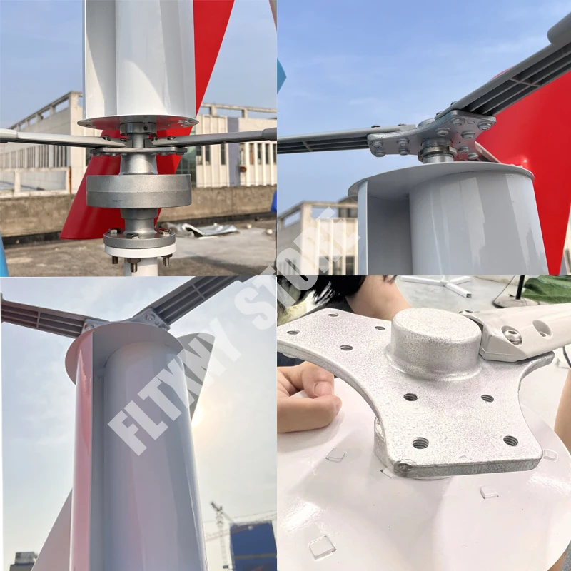 10KW 15KW 20KW Wind Turbine Generator With Free MPPT Controller For Home Low Noise 10000W 12V 24V 48V Vertical Windmill