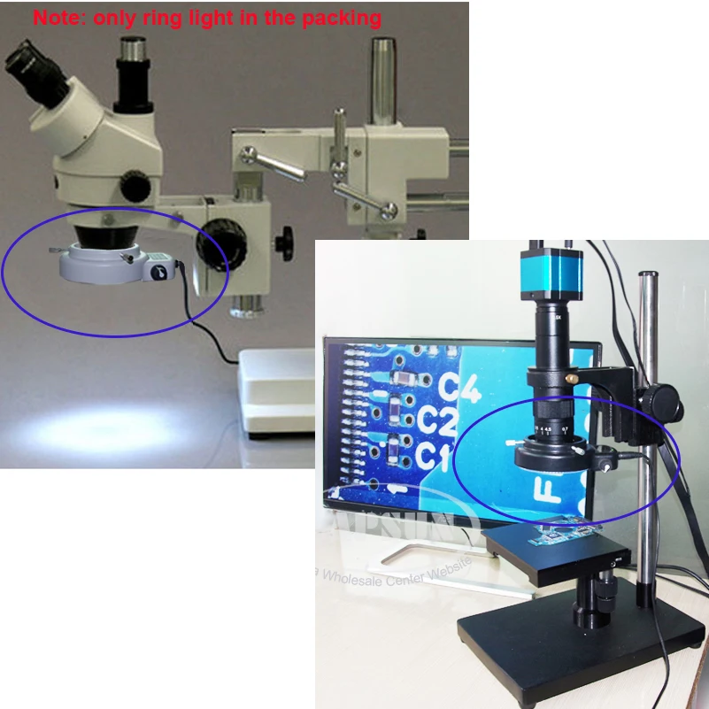 144 LED Ring Light illuminator Lamp for Industry Stereo Microscope Camera Magnifier AC 110-240V Adapter magnifying glass lamp microscope light