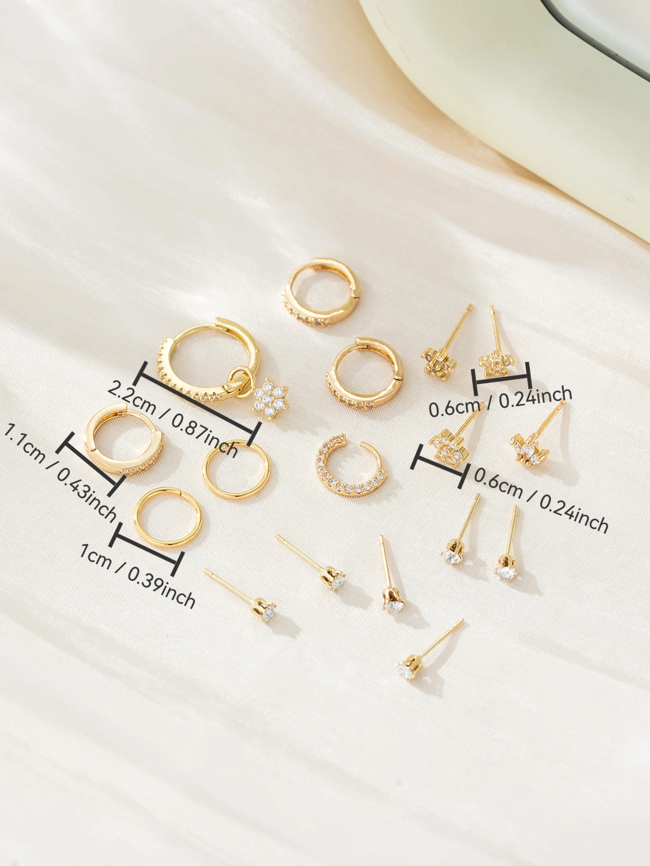 Womens Copper Multi Perforated Earring Set