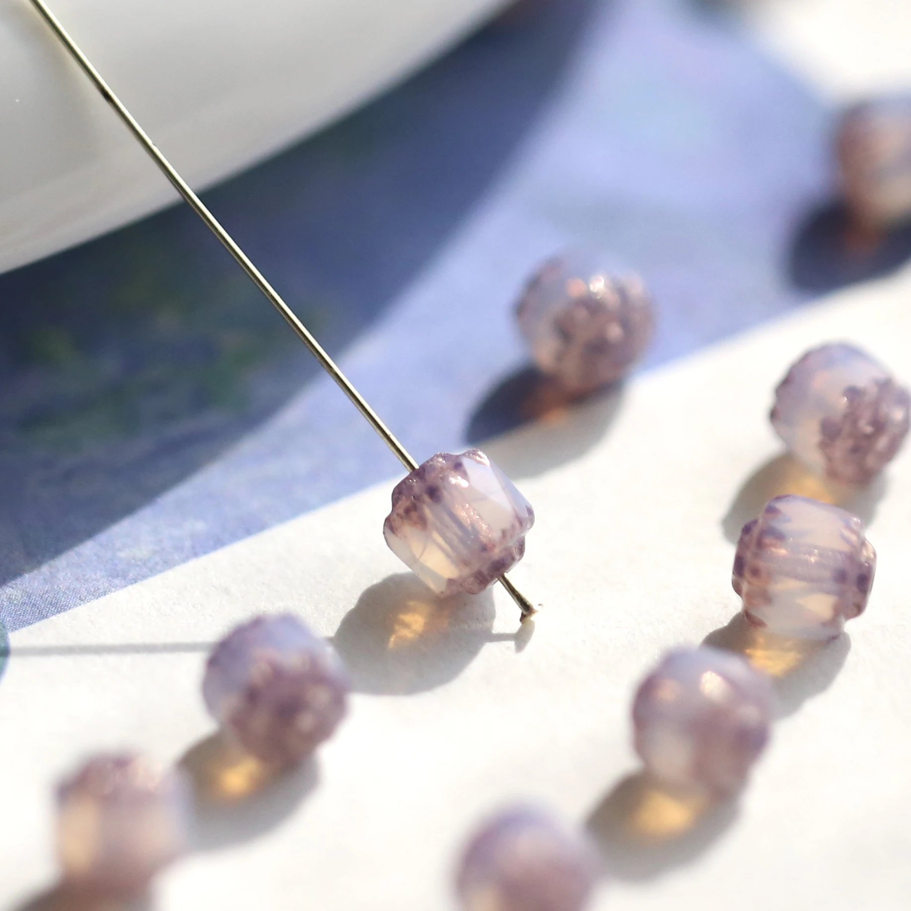 10pcs 6mm 체코 비즈 복고풍 유리 비즈 수제 비즈 Diy 재료