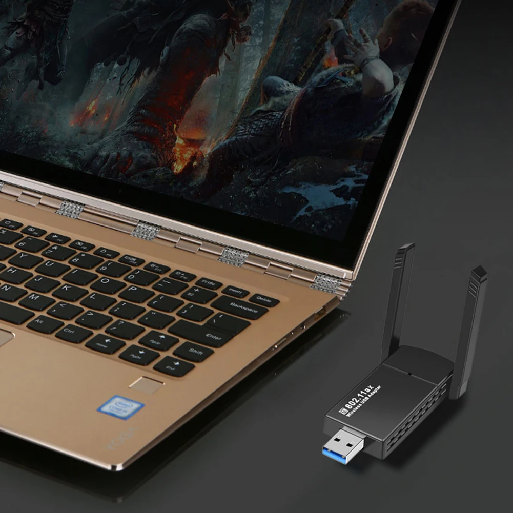 

WiFi6 USB Wi-Fi адаптер Сетевая карта двухдиапазонный 2,4G/5 ГГц внешний беспроводной адаптер 1800 Мбит/с для настольного ПК