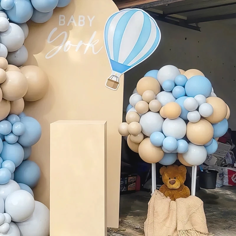 크림 피치 블루 라텍스 풍선, 베이비 샤워, 생일 축하, 성별 공개, 결혼 파티 풍선, 화환 기념일 장식, 145 개