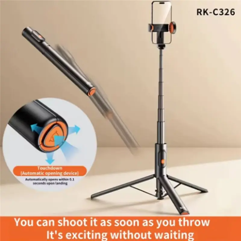 Selfie Stick Tripod With Bluetooth Remote Control Portable Stand_voghion.com