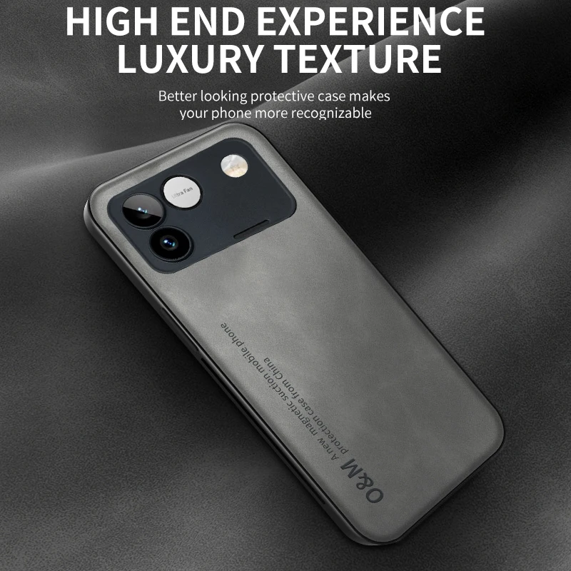Shockproof Matte Leather Soft Back Cover - Skin Feel Case