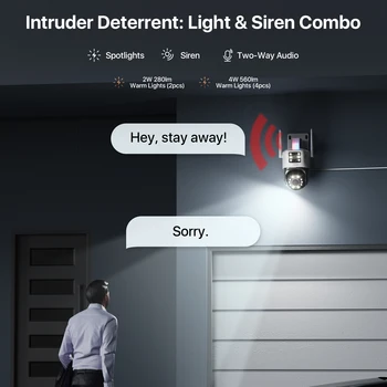 ZOSI C298 2.4G WiFi 8MP Dual-Lens(2x4MP) Security Camera Outdoor 8X Hybrid Zoom PTZ Cam Wide-Angle Human/Vehicle Detect IP Cam 5