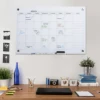 Wall Mounted Glass Organizational Daily Activity Board W/Markers and Dry Eraser 3