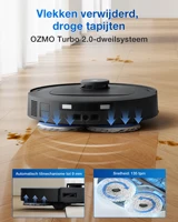Aspirateur robot ECOVACS DEEBOT T30e Omni avec fonction serpillière, robot de nettoyage OZMO Turbo 2.0 25 000 Pa, brosse principale triple V anti-emmêlement Zero Tangle 3.0, station de base Omni, 45 ° C Séchage rapide, 3