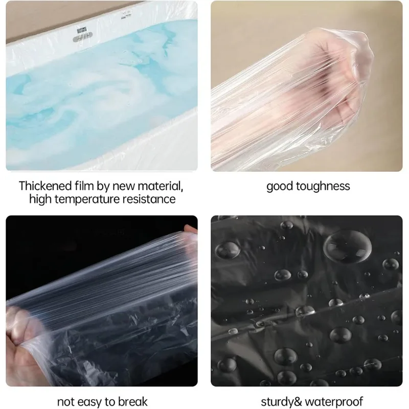 1-6PCS Bath Bag Travel Disposable Bathtub Cover Portable Bath Bucket Film Easy Liner Thickened Travel Hotel Shower Bags 1.2*2.6m 6