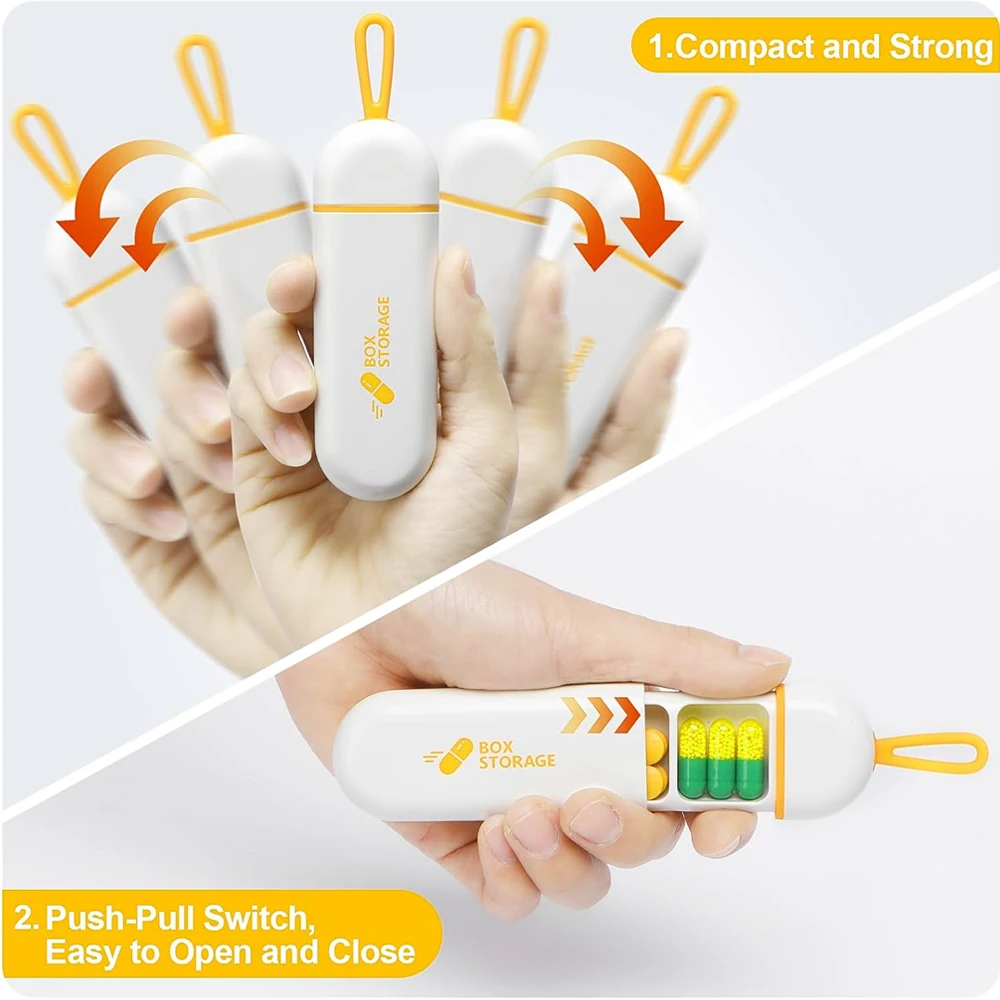 Compact and Portable Moisture-Proof Pill Organizer with 3 Compartments
