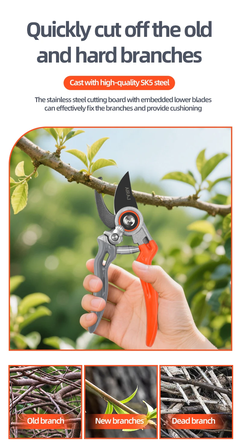 Professional Pruning Shears - Adjustable Multi-Gear Garden Trimmer