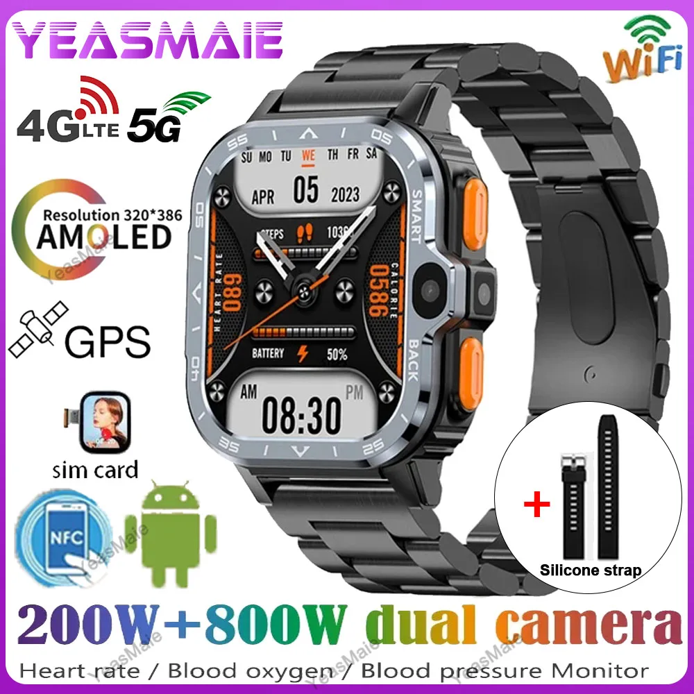 Smartwatch With HD Camera Man Woman 2G 4G Sim Card 64GB 16GB RAM NFC GPS WiFi Waterproof Telephone Smart Watch Pk DW88 DW89 12