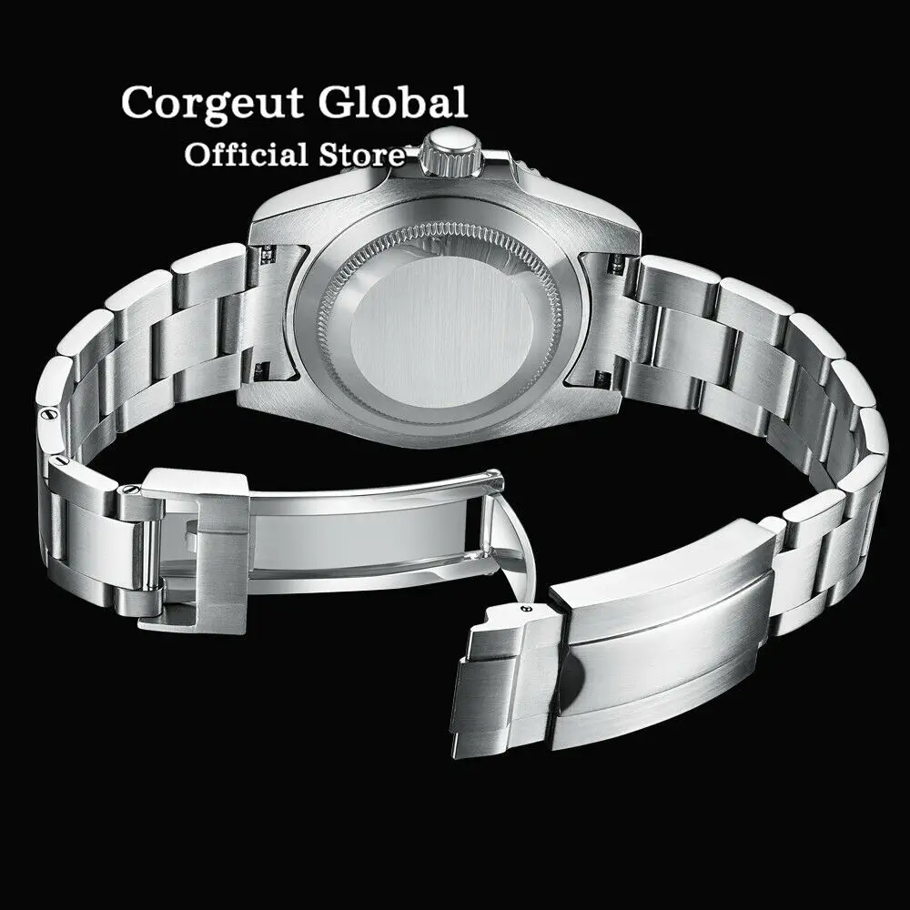 Corgeut  Luxury NH34 Watch Mechanical Custom  Automatic Wristwatch 10Bars Blue Luminous NH34 Date Sapphire Watches reloj hombre