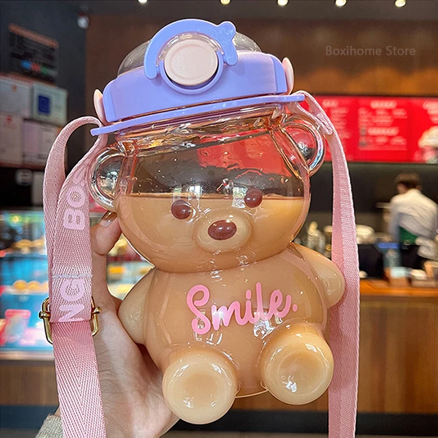 AAPIE 480 ml Plastic Bidon Leuke Tour Drinkflessen Shaker Yakult Vorm Kawaii Melk Karton Glas Waterflessen Voor Meisje Bidon