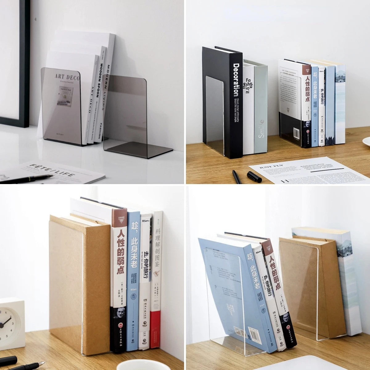 1PC Transparent Acrylic Bookends Stand Reading Bookshelf Desktop Decorative Storage Rack Bookend Book Holder School Stationery transparent acrylic bookends stand bookshelf desktop decorative storage rack bookend book holder school stationery