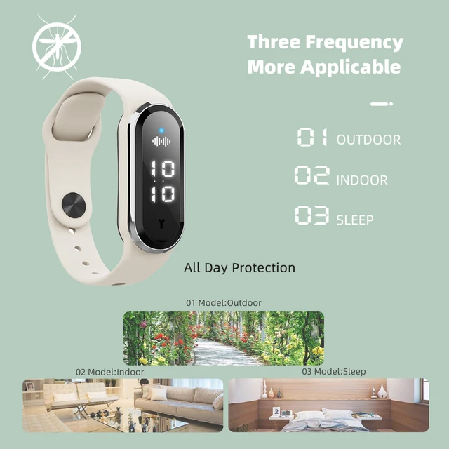 Ultrahangos Szúnyogok Tárolók Karkötő Anti Harapás Intelligens Megelőző Karja A Kültéri Piknikhez - Image 4