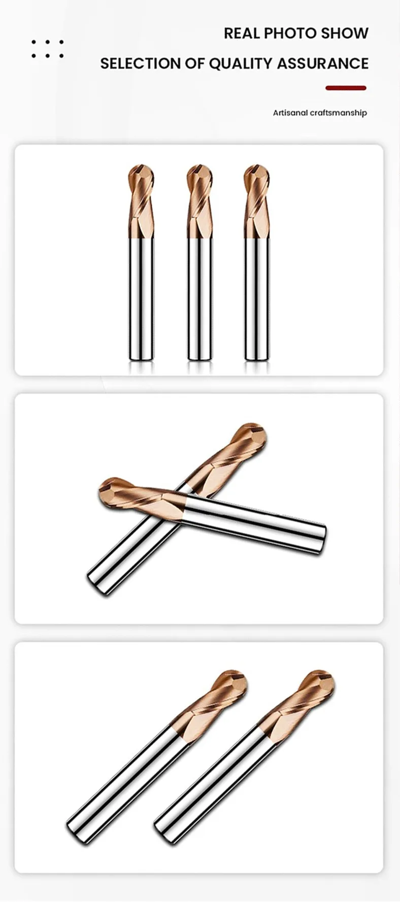 Fräsen Cutter Legierung Beschichtung Wolfram Stahl Werkzeug Cnc Bearbeitungs Hrc55 Kugelkopffräser AZZKOR Top Fräser Maschine Sc – Detail 14