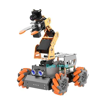 MasterPi Vision AI Robot Open Source 4WD Robot Car Robot Arm con scheda per Raspberry Pi 5/4G Robot Kit fai da te Robot programmabile