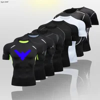 T Shirt Men Rashguard Jiu Jitsu Bjj Gym Fitness Running Training Shirts Boxing Jersey Compression Nightwing Print Tops For Male 2