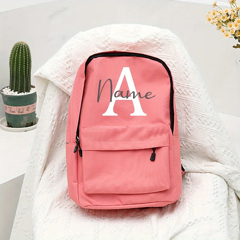 Personalized Initial with Name Girls Backpack Nursery Child Pre School Rucksack Students Bag Backbag Kids Back To School Gift 5