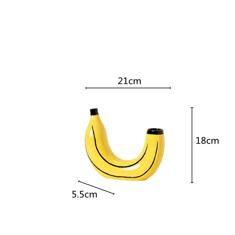 Creative Resin Banana Vase Flower Arrangement Decoration Simulated Fruit Banana Artifact Funny Vases Pots  Home Decoration 5