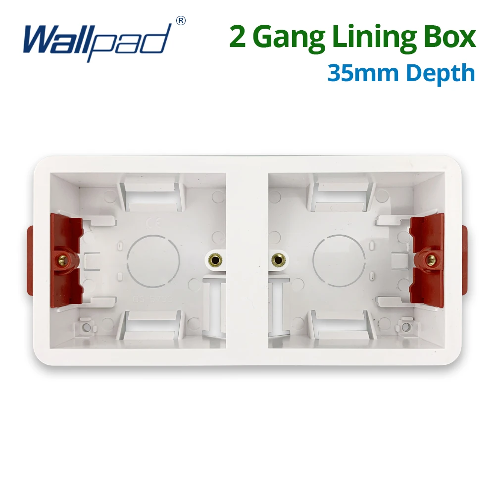 Wallpad 2 Gang Dry Lining Box For Gypsum Board Plasterboard Drywall 35mm Depth Wall Switch Box Wall Socket Cassette