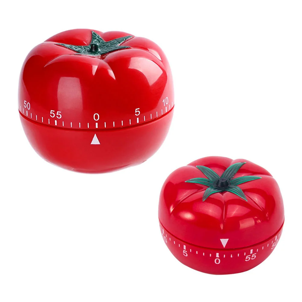 

2 Pcs Tomato Timer Cartoon Kitchen Home Decor Mechanical Reminder Tool Manual Timing Device Shape Countdown