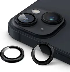 Elegant Purple Tempered Glass Camera Lens Protector with Metal Ring - Premium Phone Accessory - iPhone 12 (Black)