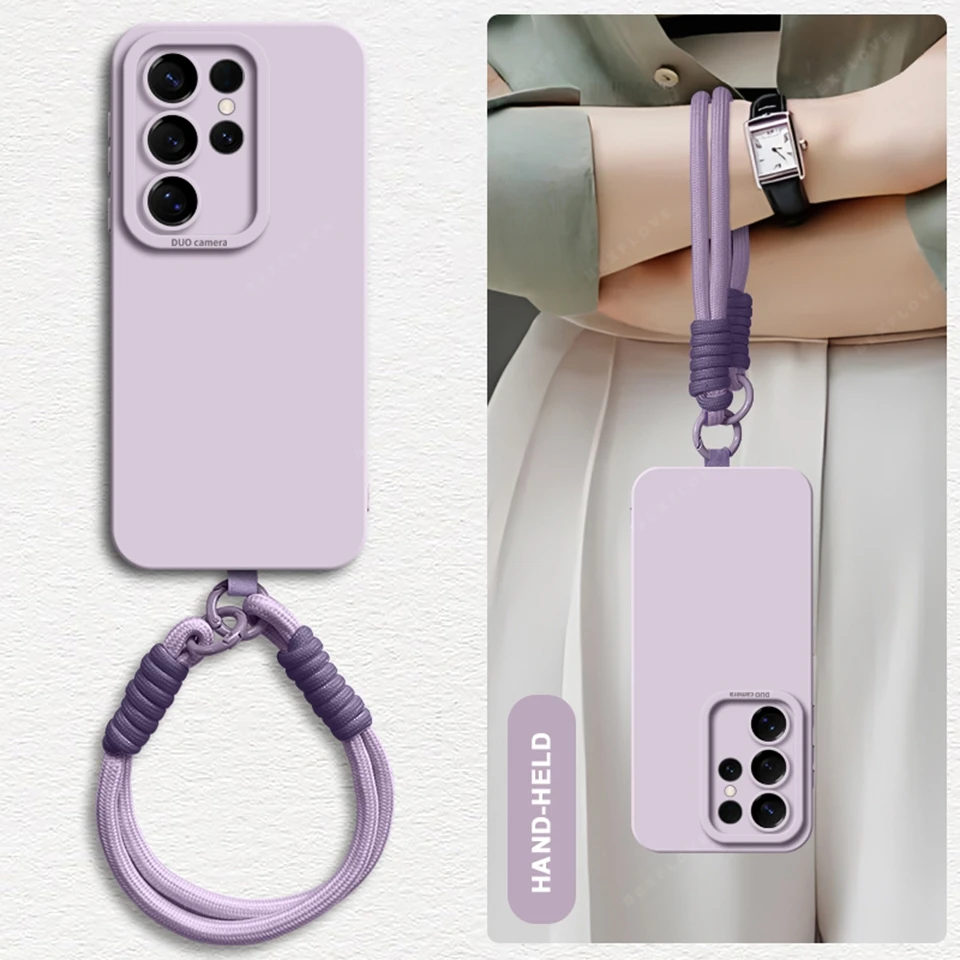 Liquid Silicone Phone Case with Wrist Strap and Lanyard Attachment - Original Cover