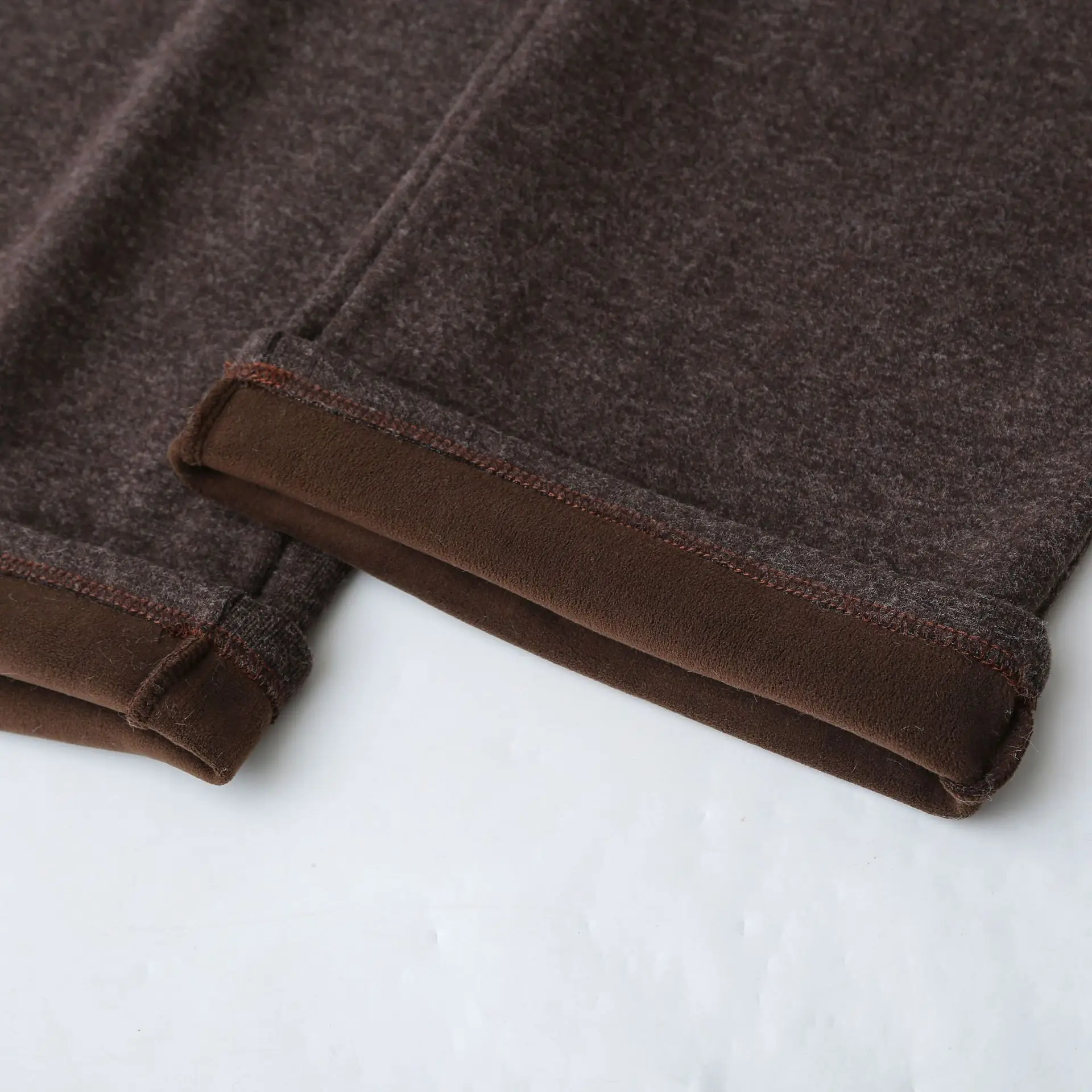 XXXXL Fashion Plus Size Women's Straight Leg Pants Winter Style Simple Versatile Fleece And Thickened Woolen Warm Trousers 8607