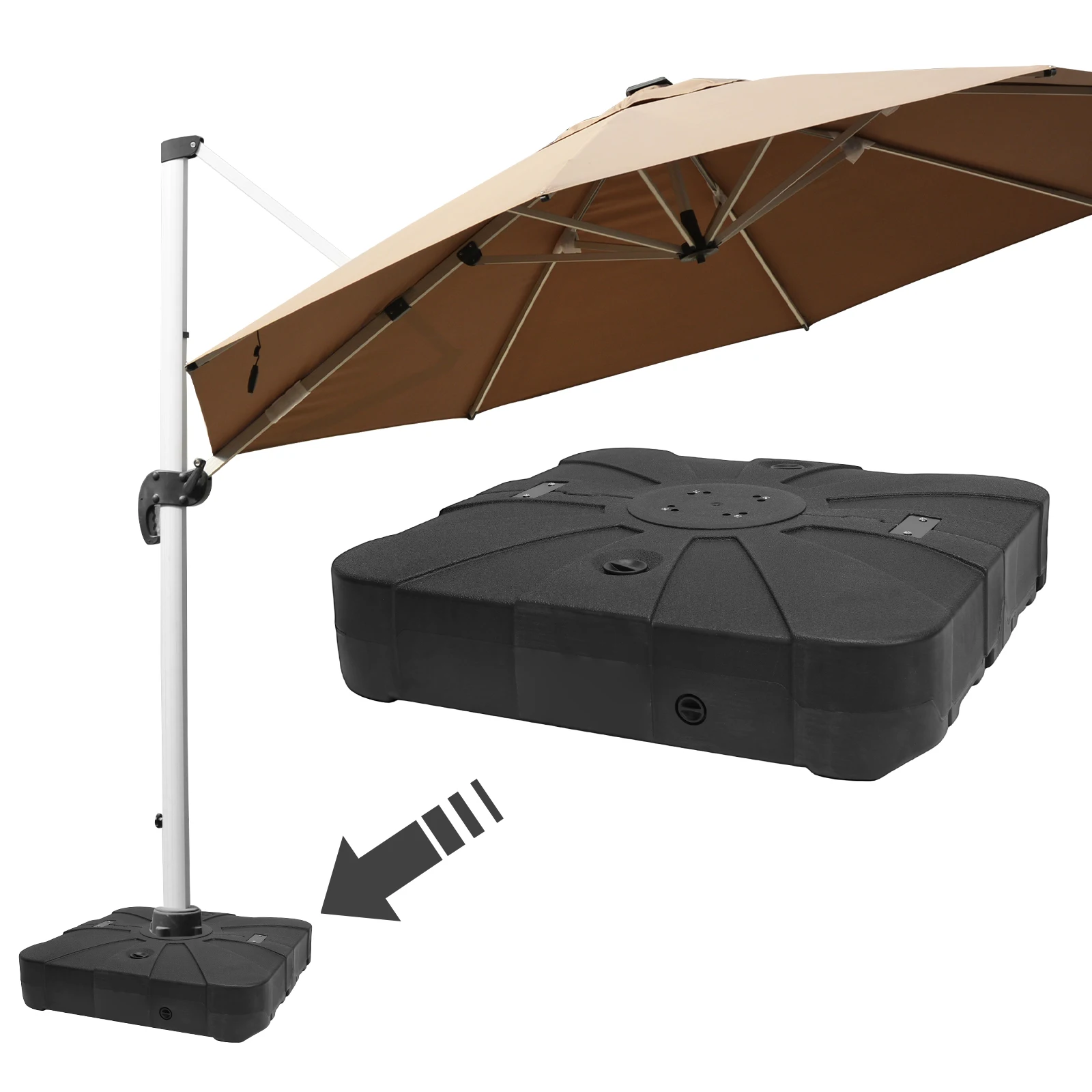 PP Plastic Cantilever Umbrella Base for Outdoor Patio Umbrellas