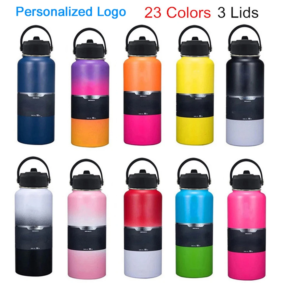 Custom 32 40 Oz Stainless Steel Thermal Water Bottle With Straw Lid Vacuum  Hydroes Thermos Cup Insulated Flask Outdoor 1000ml - Vacuum Flasks &  Thermoses - AliExpress