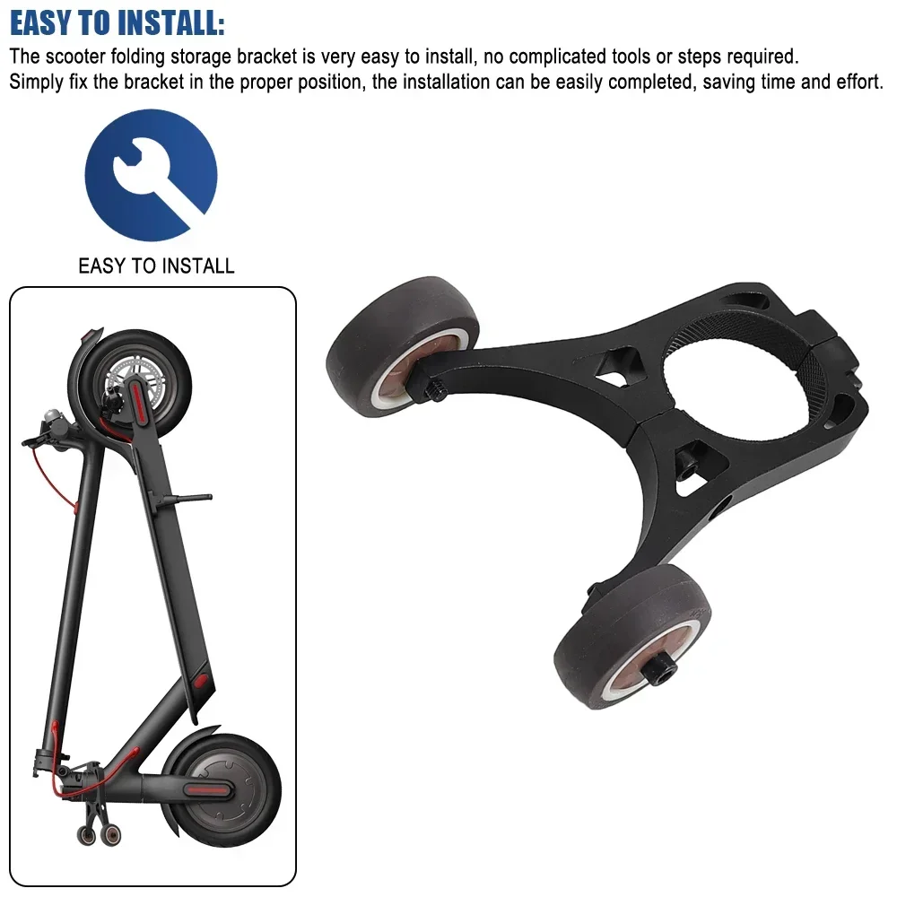 Handstand Klapphalterung für Xiaomi M365 1S Pro E-Scooter Hilfs kleines Rad umgekehrt Trolley Rad Aufbewahrungshalterung Teile – Detail 5