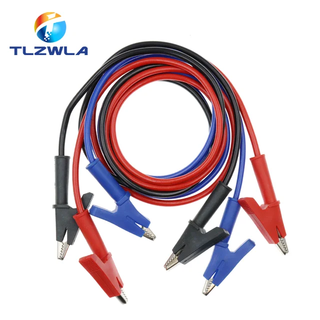 Pinzas de cocodrilo de doble cabeza de plomo de prueba, pinza de cocodrilo  eléctrica, bricolaje, Cable de puente de plomo de prueba, 1M - AliExpress