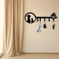 1pc Metal Wall Mounted Storage Rack Dog Cat House Design Key Holder, Wall Hanging Storage Key Holder Towel Rack Wall Hanging 1