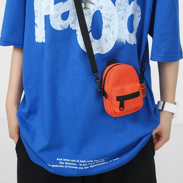 Fashion Casual Crossbody Bags Men Women Nylon Street Hip Hop Zipper Shoulder Messenger Small Zipper Phone Pouch 6