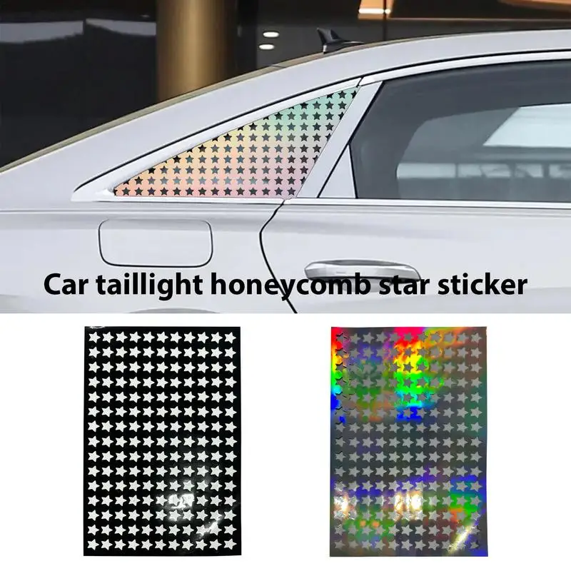 

Colorful Car Stickers | Honeycomb Star Colorful Bumper Car Decal Decal Outdoor Rating PVC Stickers Decal Auto Bumpers