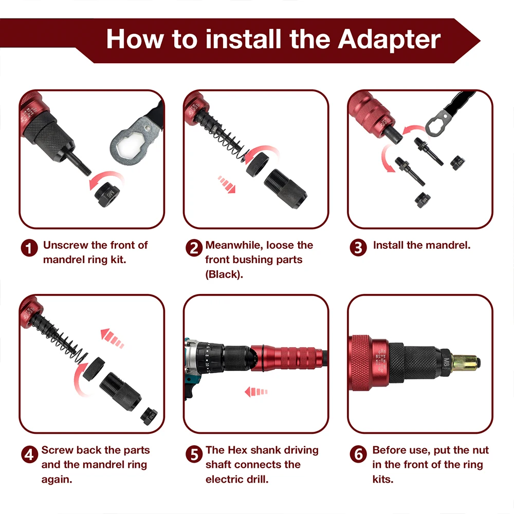 Riveting Machine Electric Rivet Nut Gun Set for rivet gun rivet nut tool rivet gun set